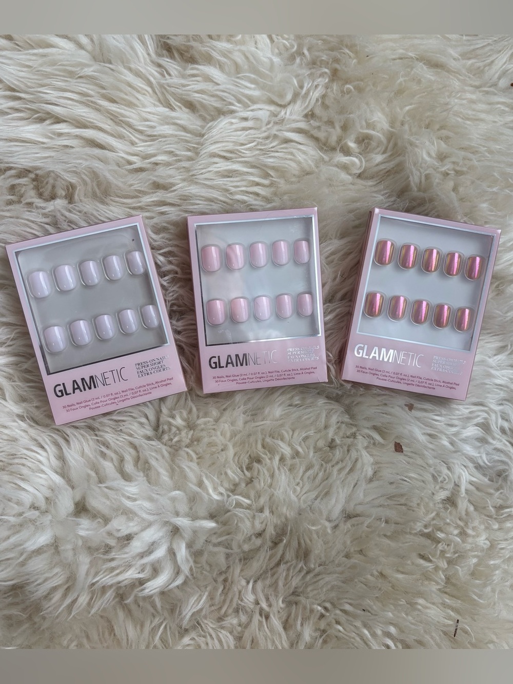Glamnetic SUPER SHORT Bundle of 3. Press-on Nails. New in Box!